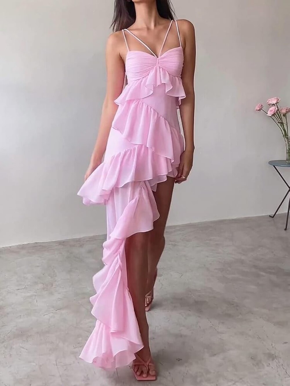 Y2K Fairy Pink Asymmetrical Dress